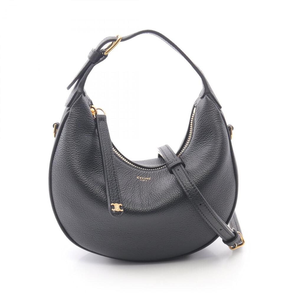 Celine Teen Lulu Triomphe Handbag Leather Black